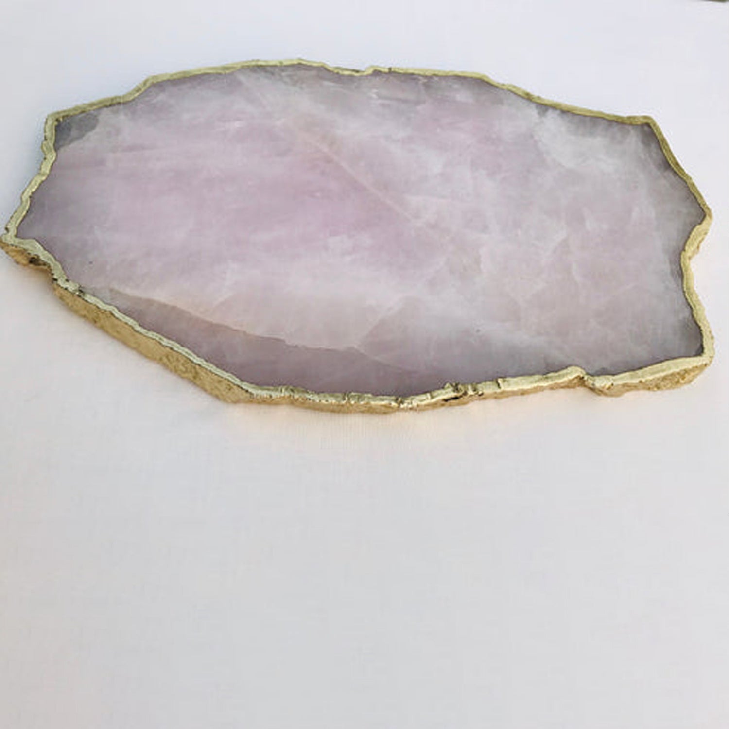 Large Rose Quartz Agate Cheese Platter/Tray/Personalised Momentos/Sign Boards-0