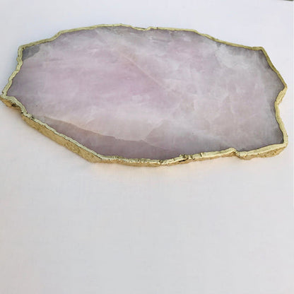 Large Rose Quartz Agate Cheese Platter/Tray/Personalised Momentos/Sign Boards-0