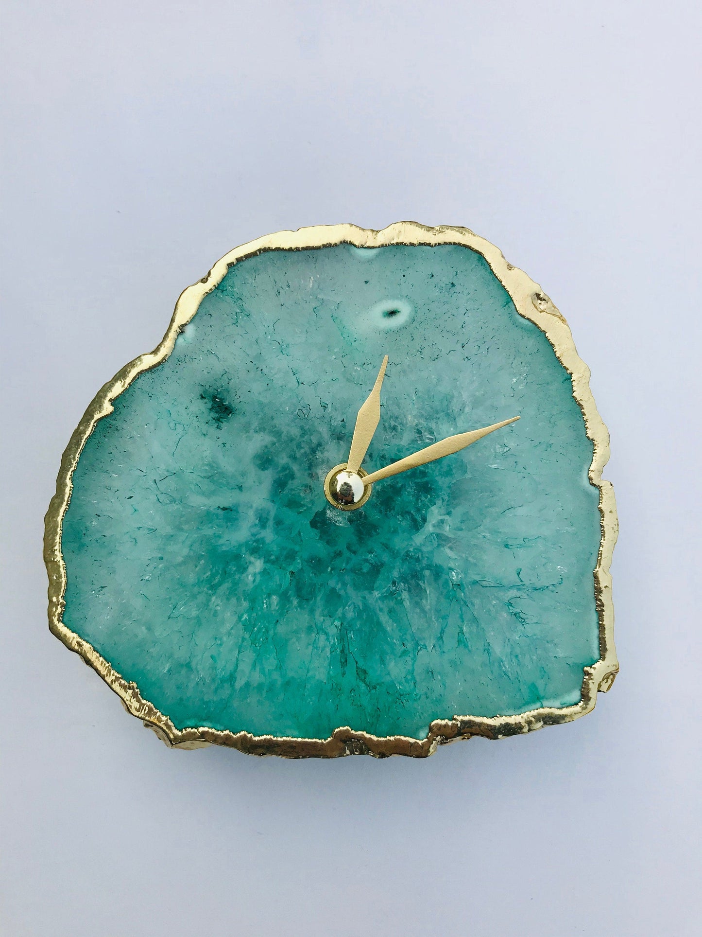 Aqua Agate Desk/Wall Clock/Personalised Momento-1