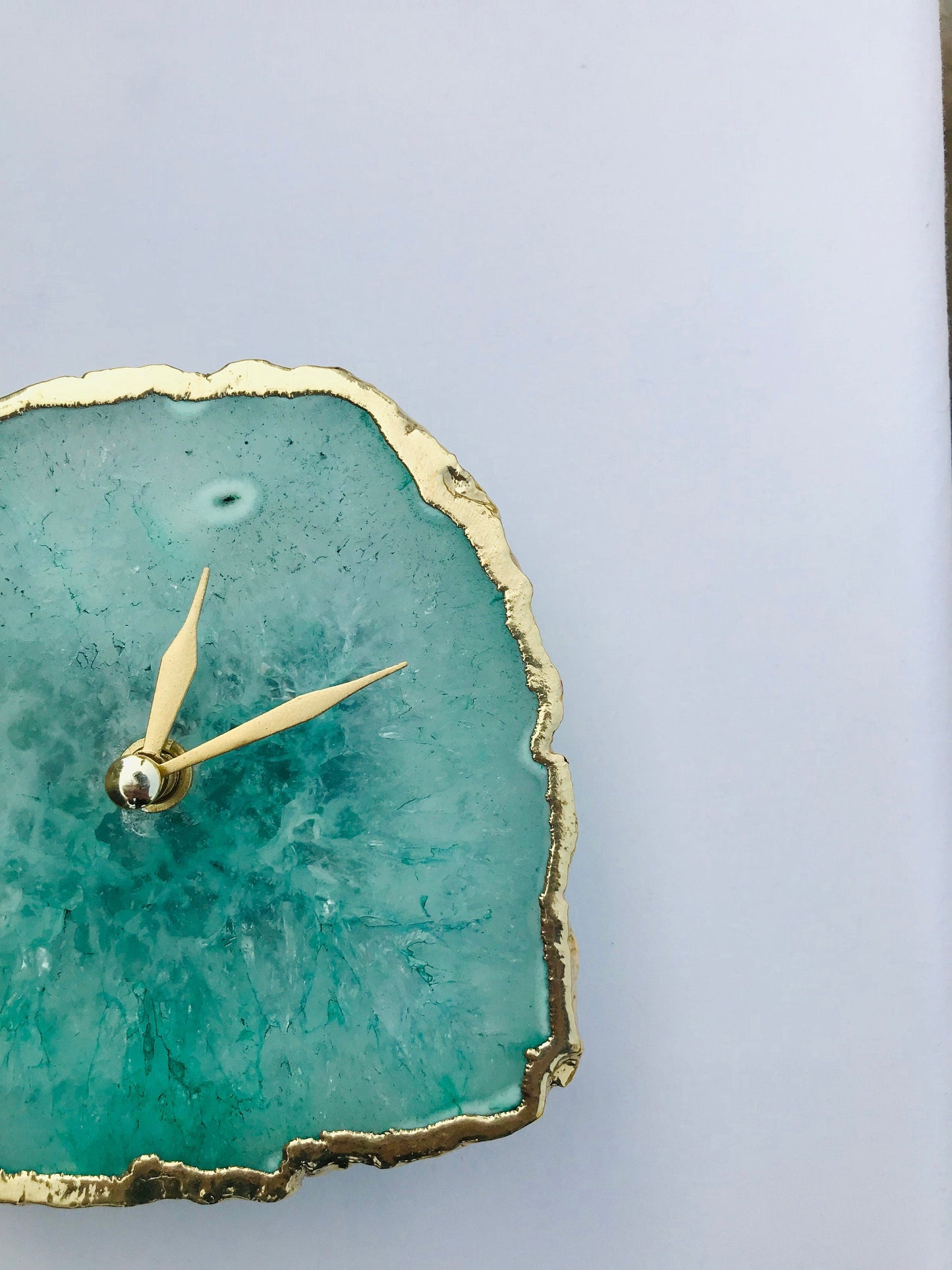 Aqua Agate Desk/Wall Clock/Personalised Momento-2