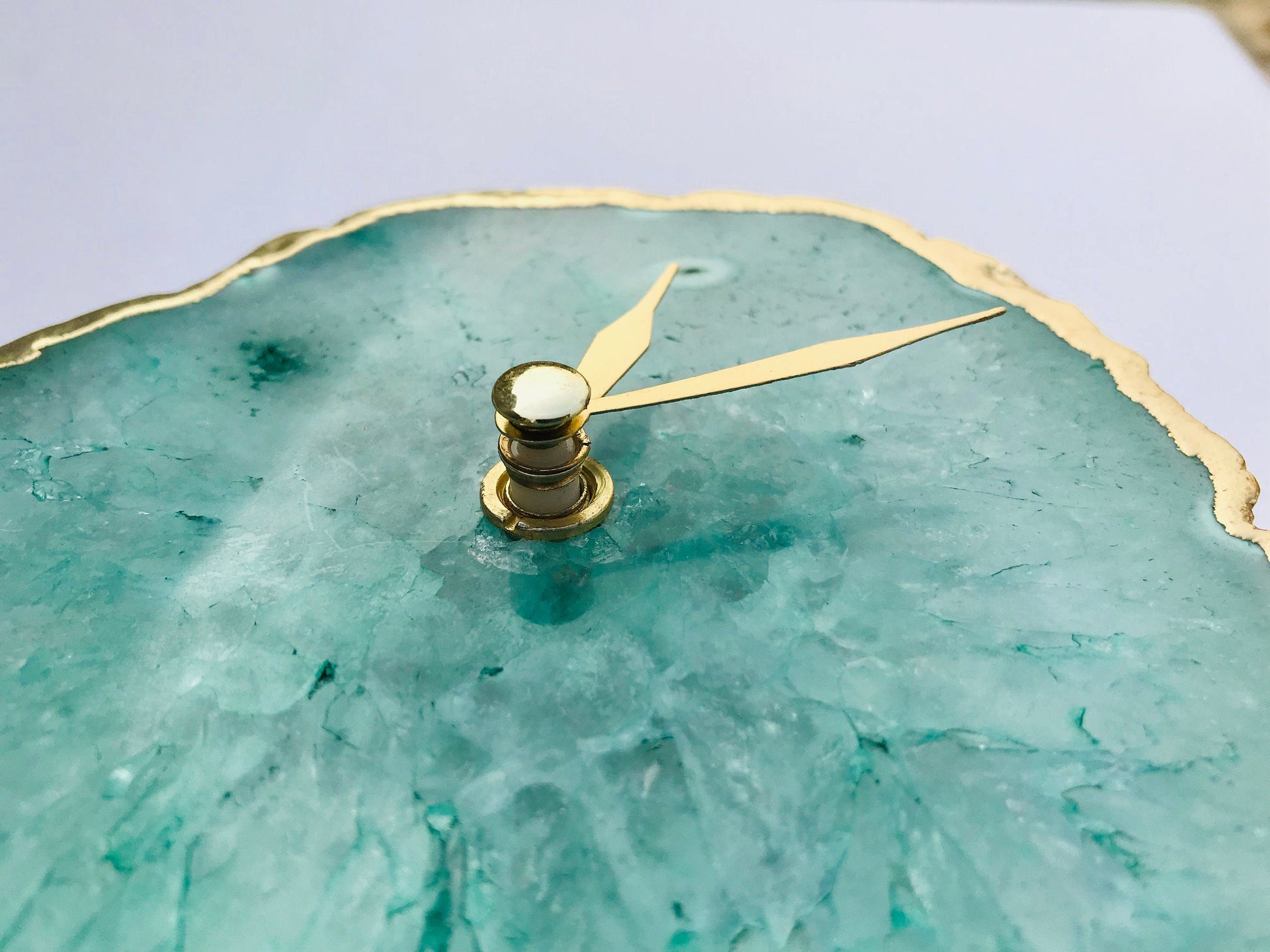 Aqua Agate Desk/Wall Clock/Personalised Momento-3