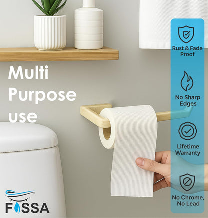 Fossa Classic Unbreakable Wall Mounted Ceramic Napkin Ring & Towel Holder for Bathroom & Kitchen – Space-Saving, Anti-Rust Towel Hanger | Stylish Bathroom Accessory – Ivory (Glossy Finish)-2