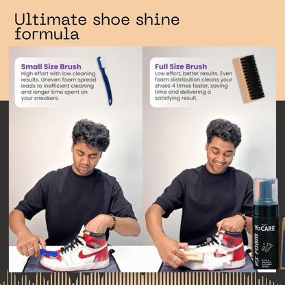 Instant Shoe Cleaning Kit | 150ml Shoe Cleaning Foam & 1 All-Purpose Brush, White Shoe Cleaning Kit, Shoe Cleaner Kit For Sneakers, Sports, Suede, Rubber | Shoe Cleaner Foam Spray
